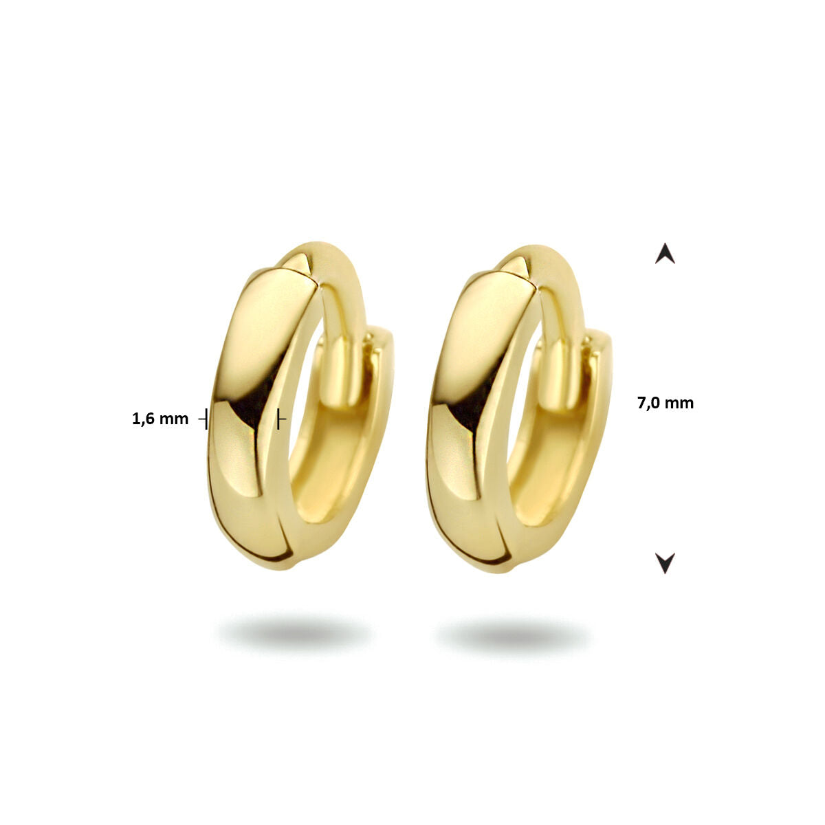 orecchini a cerchio 1,6 x 7,0 mm 14K oro giallo