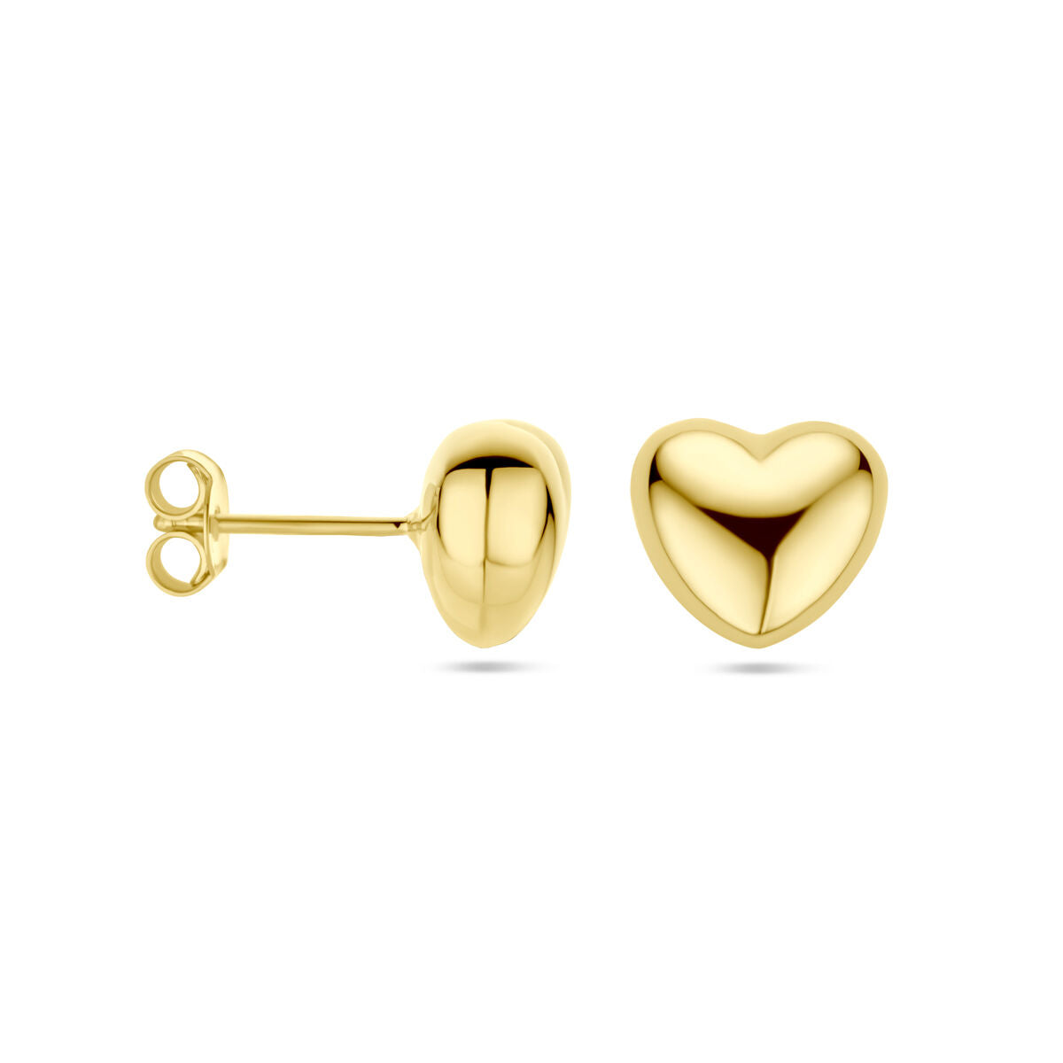 Orecchini a bottone cuore argento dorato 1 micron (giallo)