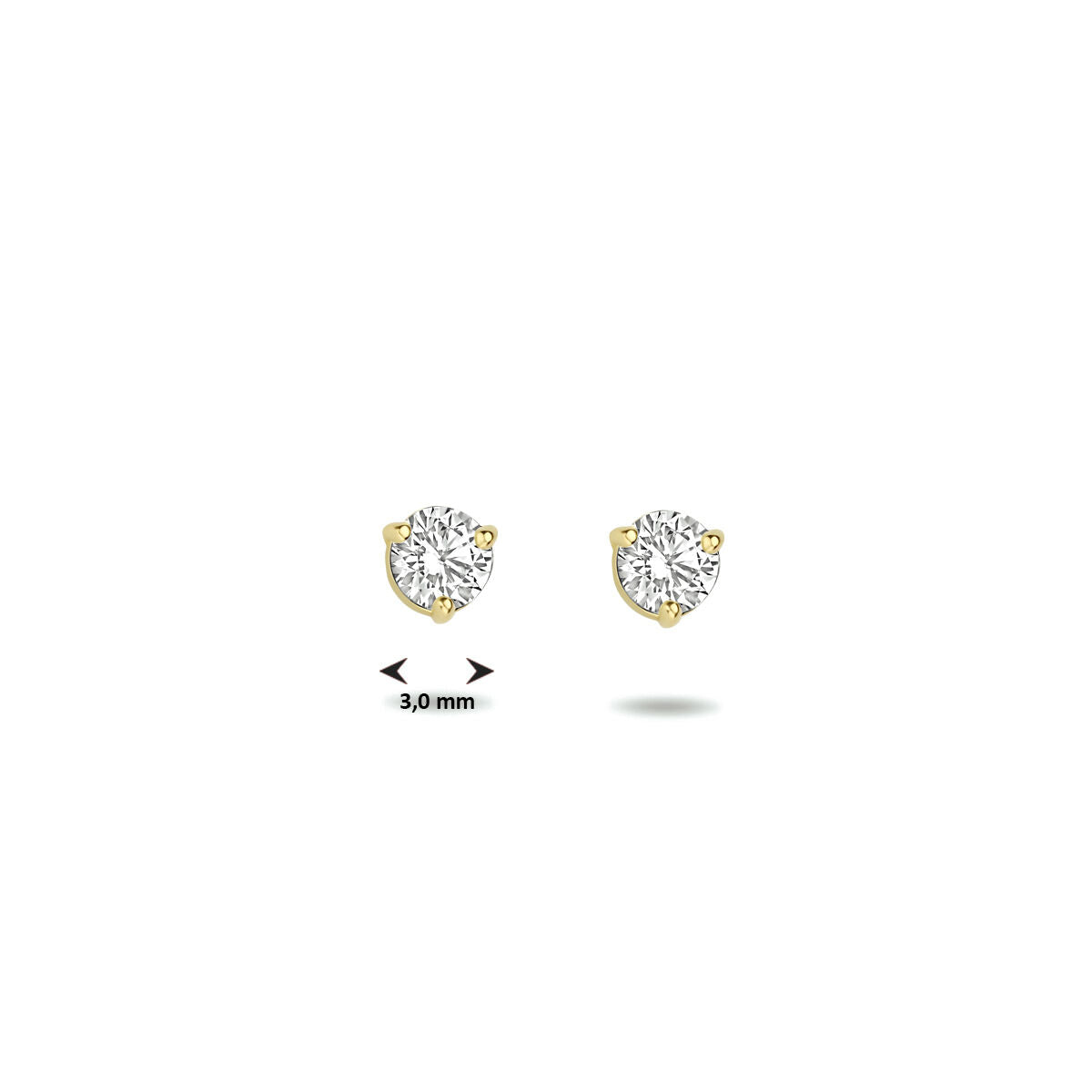 orecchini a bottone zirconia oro giallo 14K