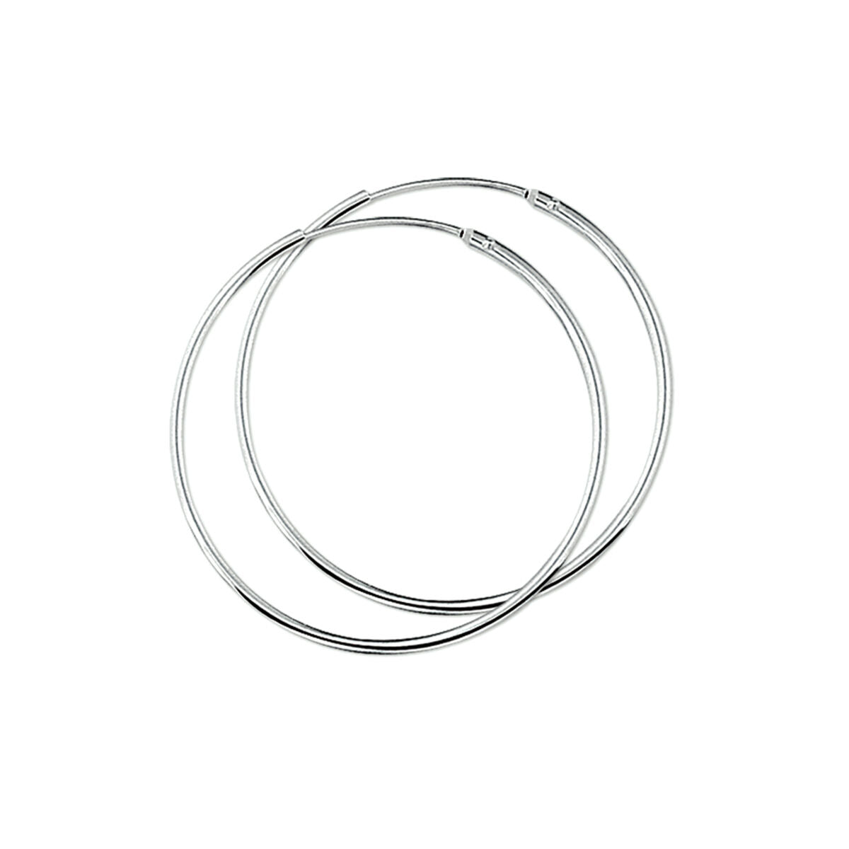 orecchini a cerchio 1,5 mm tubo tondo argento bianco