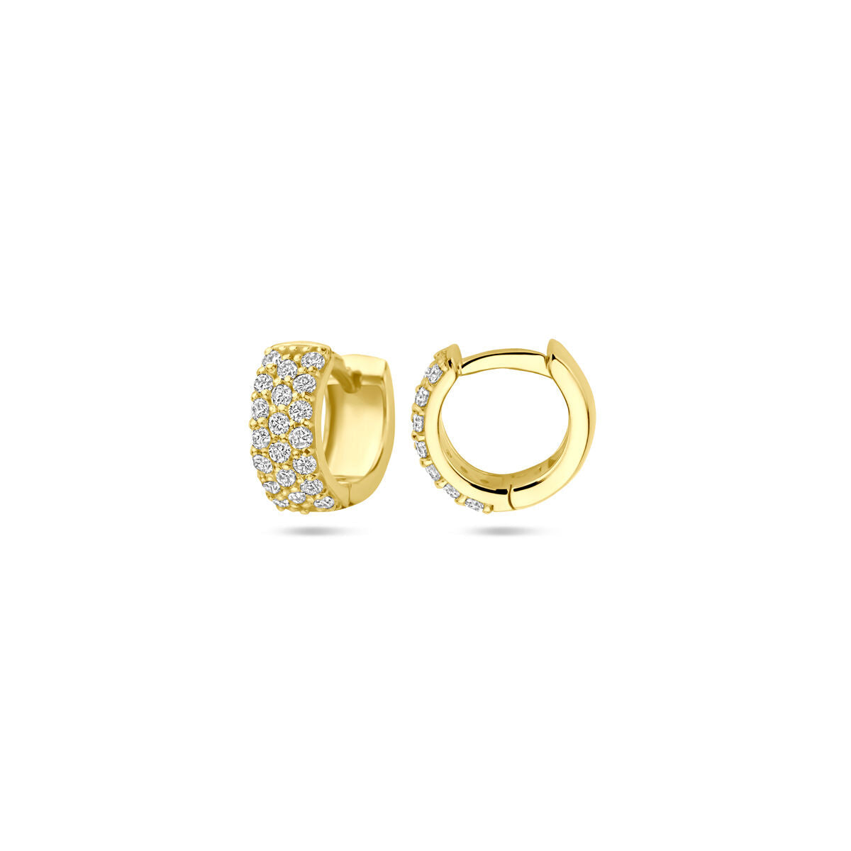 Orecchini a cerchio con diamante 0.40ct (2x 0.20ct) h si 10 mm oro giallo 14K