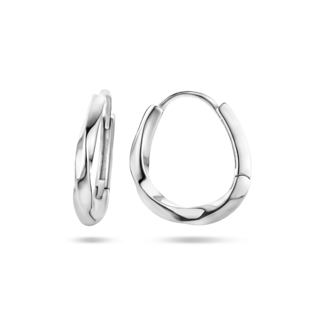 orecchini a clip attorcigliati argento rodiato