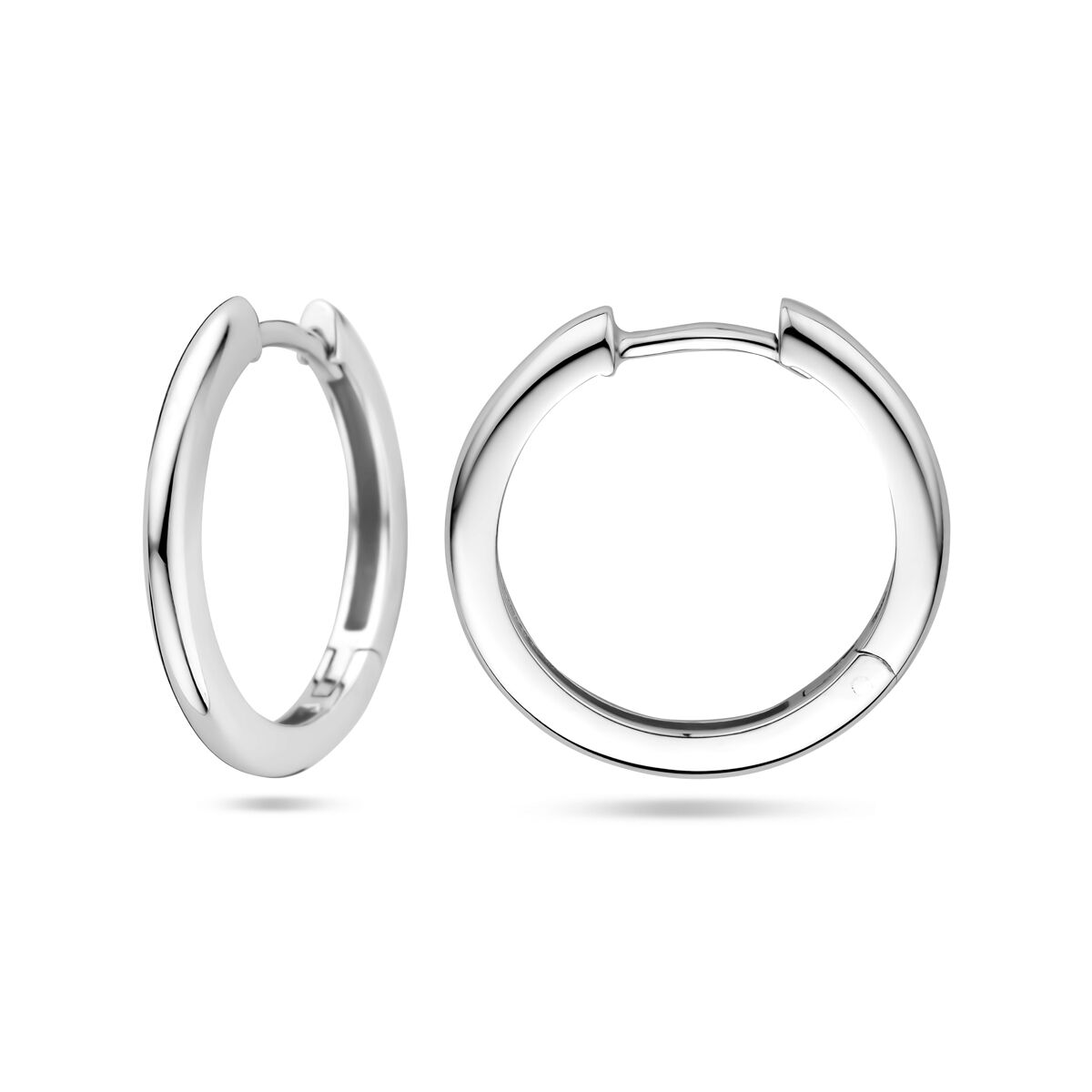 orecchini a cerchio con chiusura a scatto 2,0 mm argento rodiato