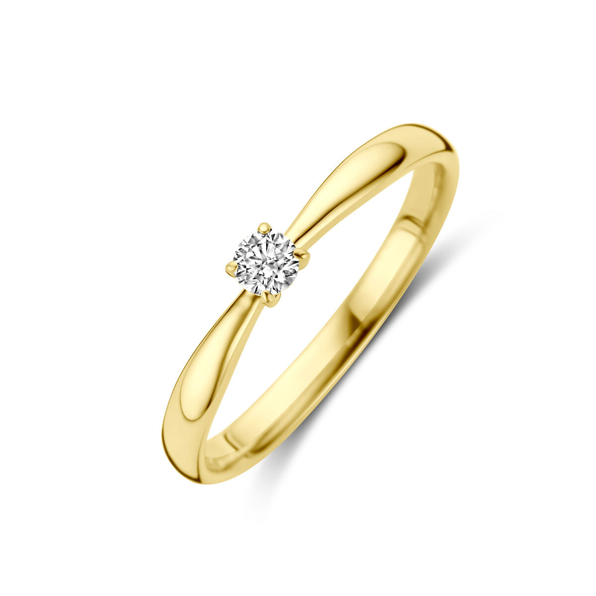 anello di fidanzamento diamante 0.10ct h si oro giallo 14K