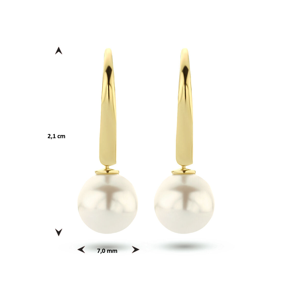 orecchini pendenti perla gancio brisur 14K oro giallo