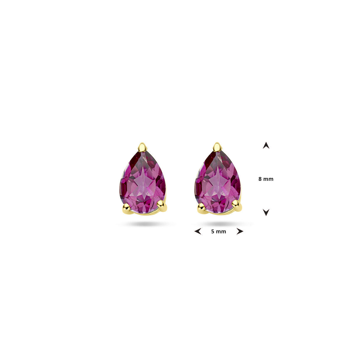 orecchini a bottone topazio rosa oro giallo 14K