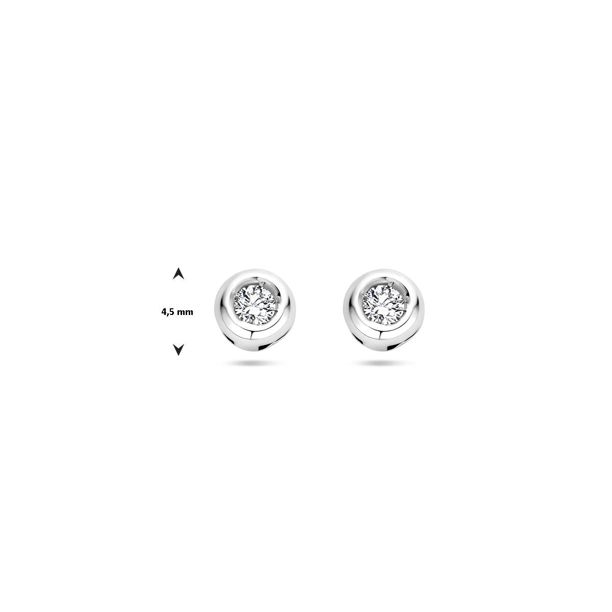 orecchini a bottone con diamante 0.10 ct (2x 0.05ct) h si in oro bianco 14K