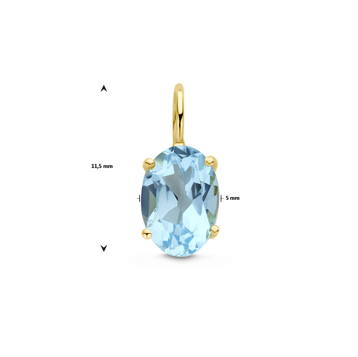 ciondolo con topazio blu in oro giallo 14K
