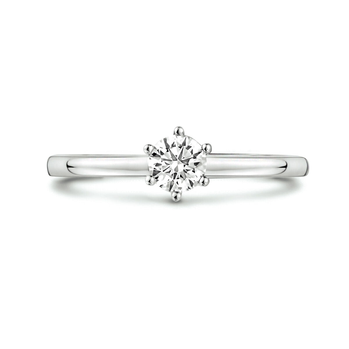 anello diamante 0.25ct h si oro bianco 14K