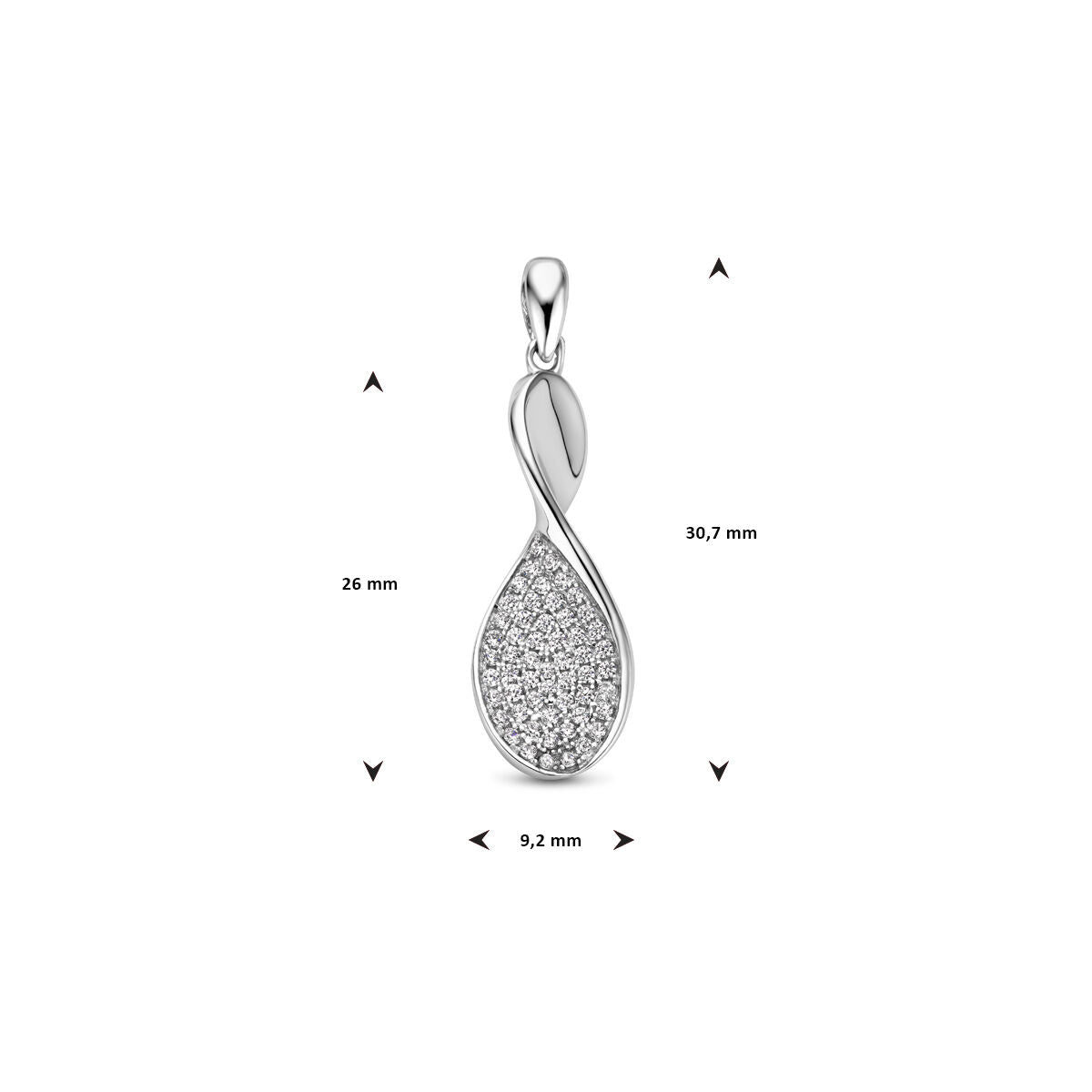 ciondolo zircone argento rodiato