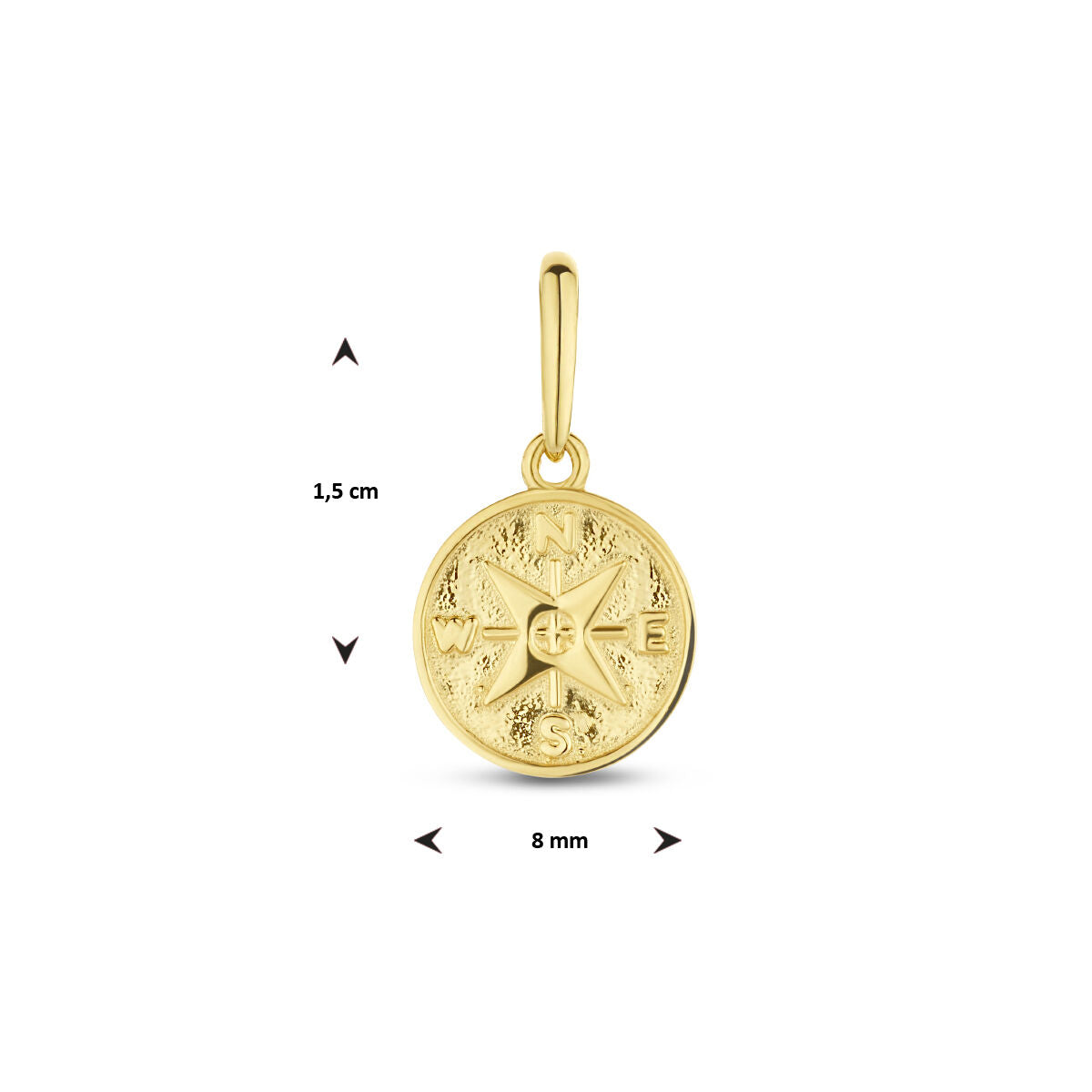 ciondolo bussola oro giallo 14K
