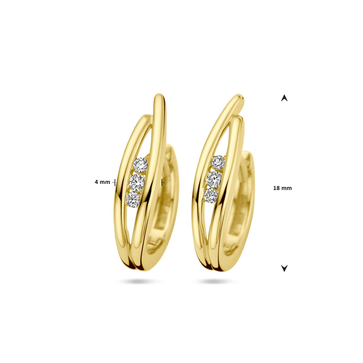 orecchini a clip diamante 0.10ct (2x 0.05ct) h si 14K oro giallo