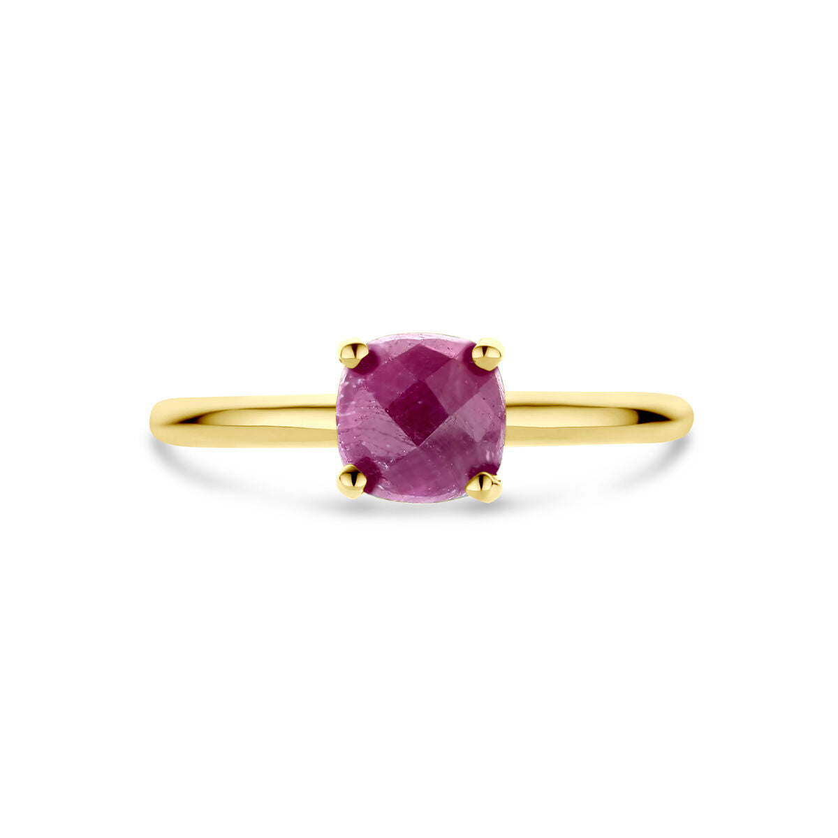 anello rubino oro giallo 14K