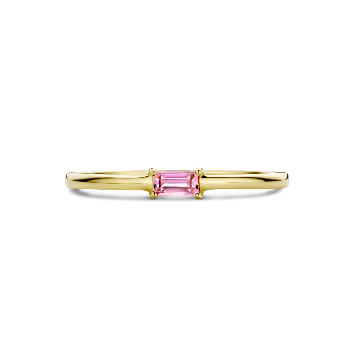 anello con pietra portafortuna tormalina ottobre oro giallo 14K