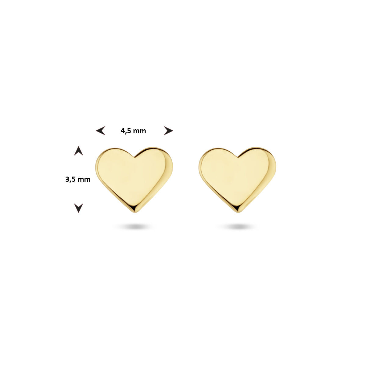 Orecchini a bottone cuore 14K oro giallo