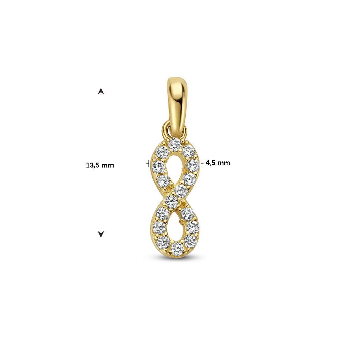 ciondolo infinito zirconia 14K oro giallo