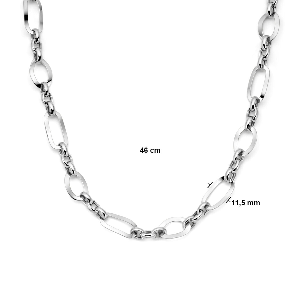 Collana in argento da donna rodiata