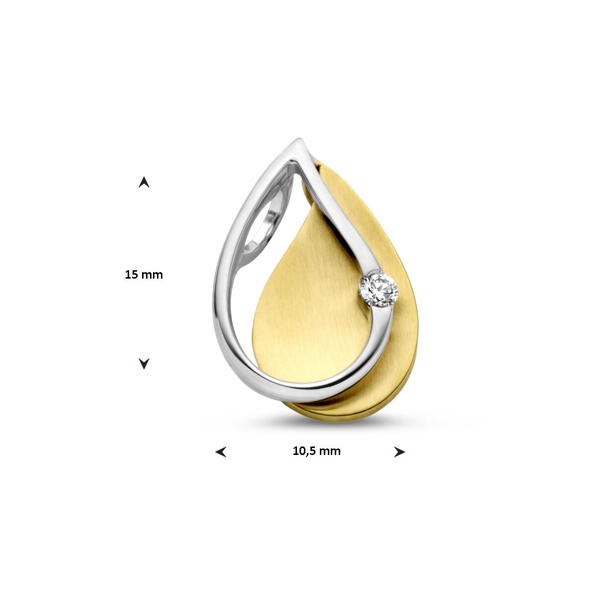 ciondolo diamante 0.03ct h si 14K oro bicolore giallo/bianco