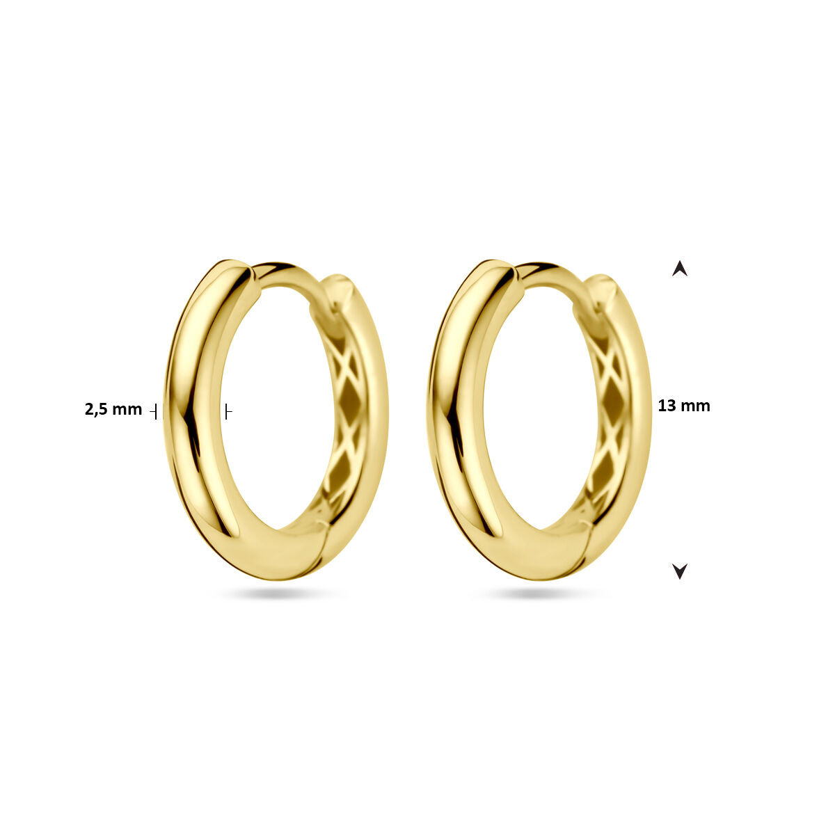 orecchini a cerchio oro giallo 14K