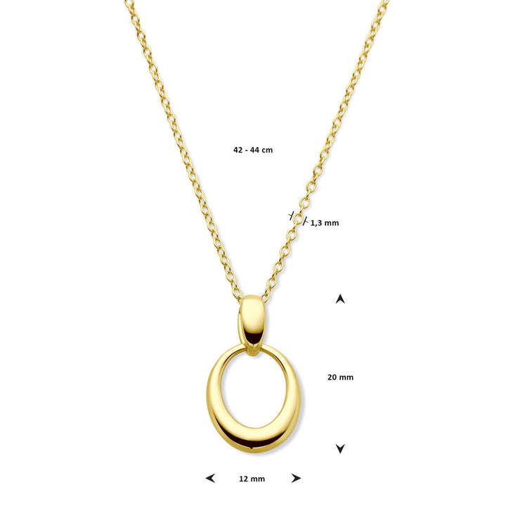 point zero collier 42 - 44 cm 14K geelgoud