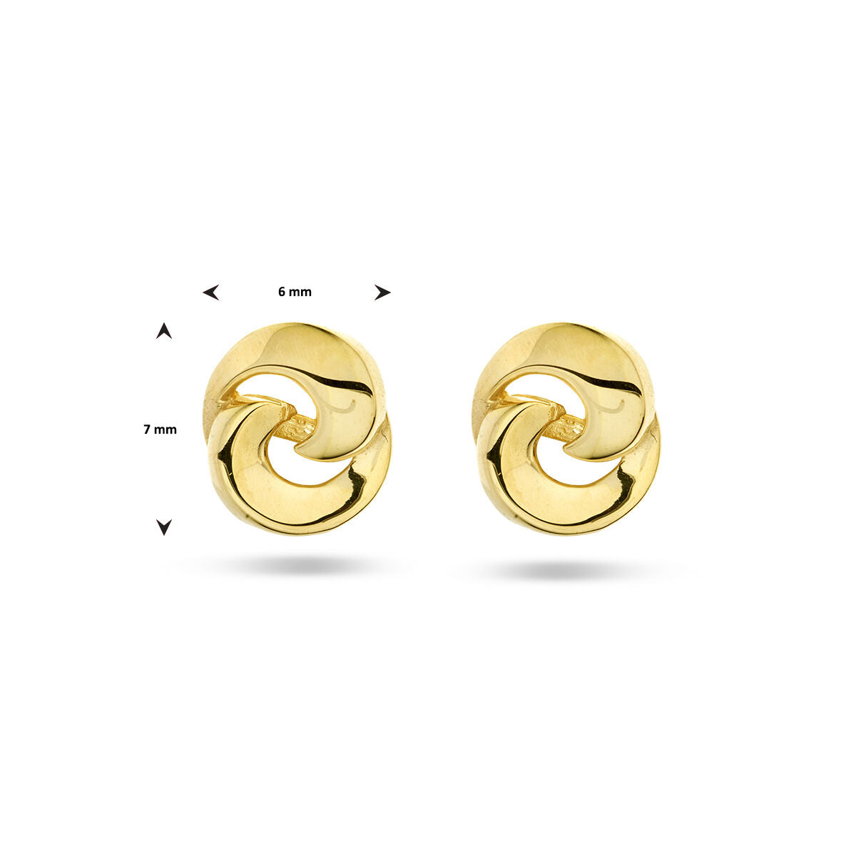 orecchini a bottone oro giallo 14K