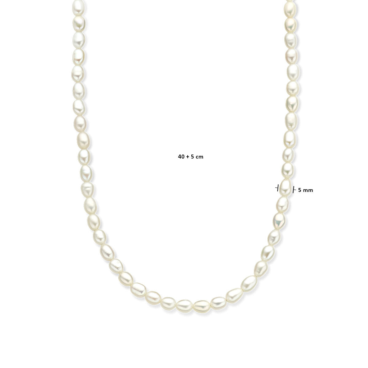 Collana da donna in argento rodiato con perle