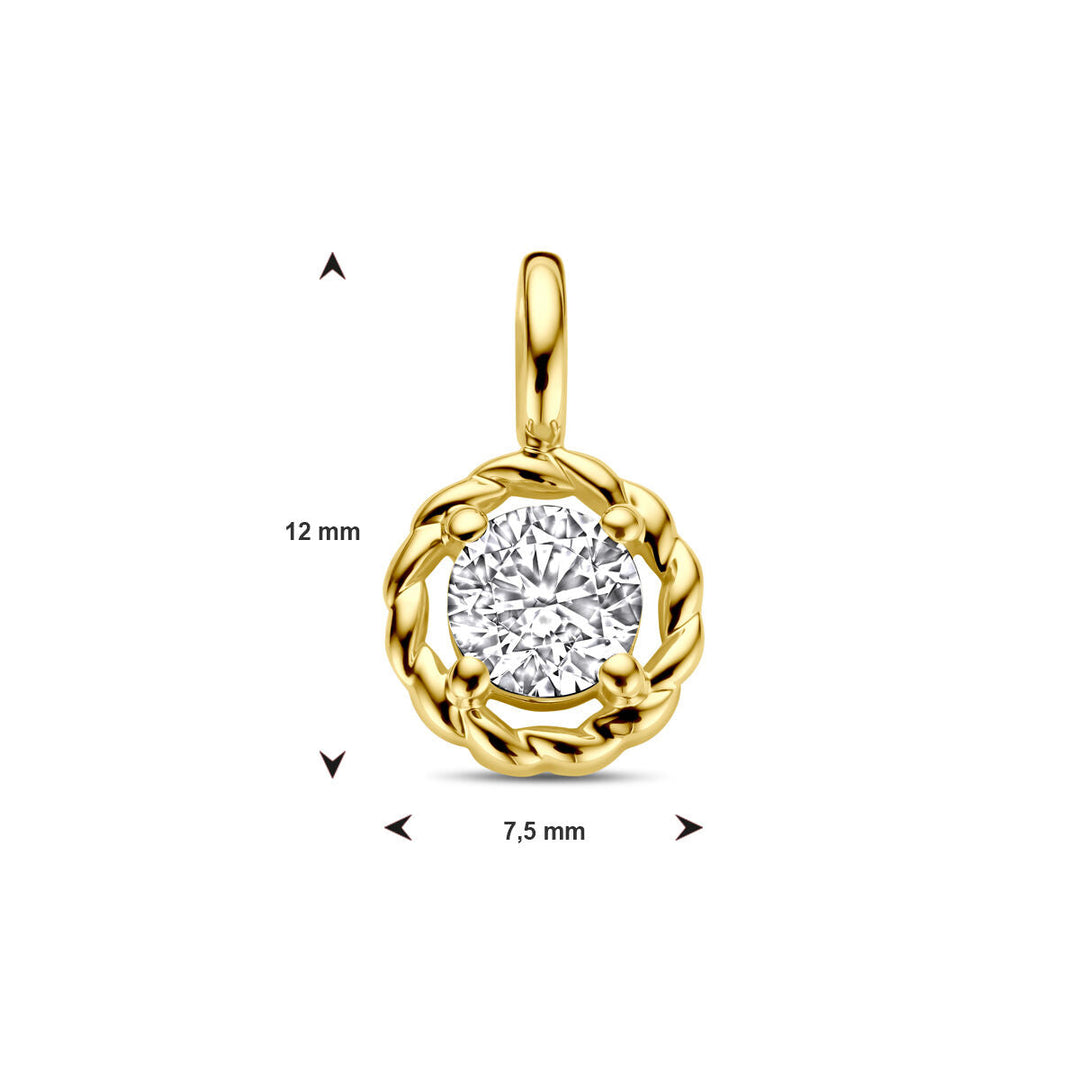 hanger zirkonia 14K geelgoud