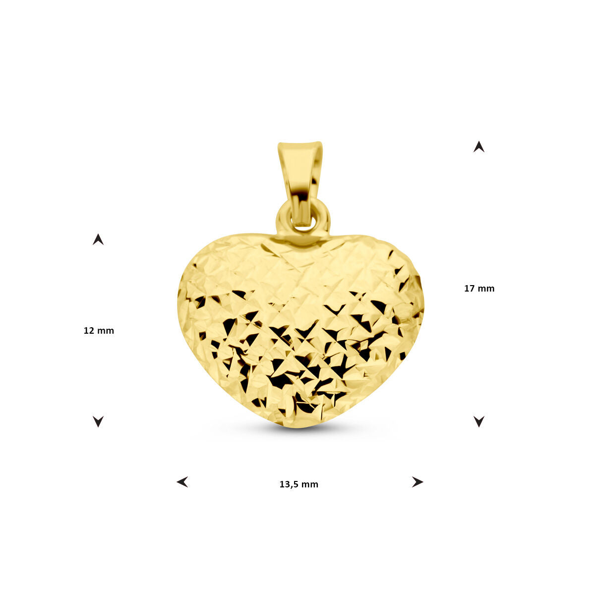 ciondolo cuore diamantato 14K oro giallo