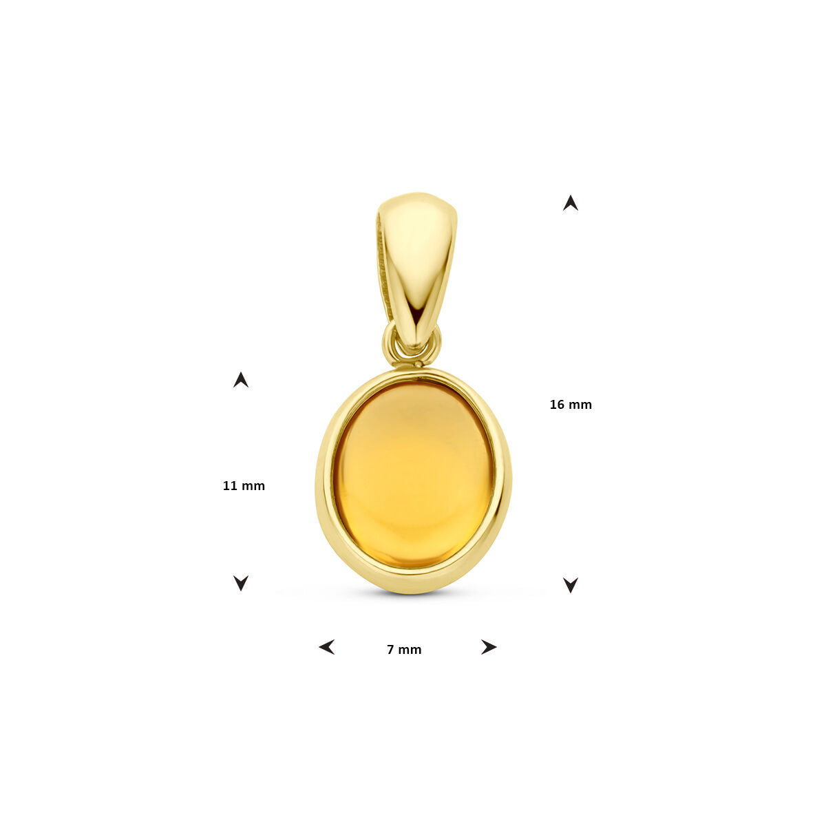 ciondolo citrino oro giallo 14K