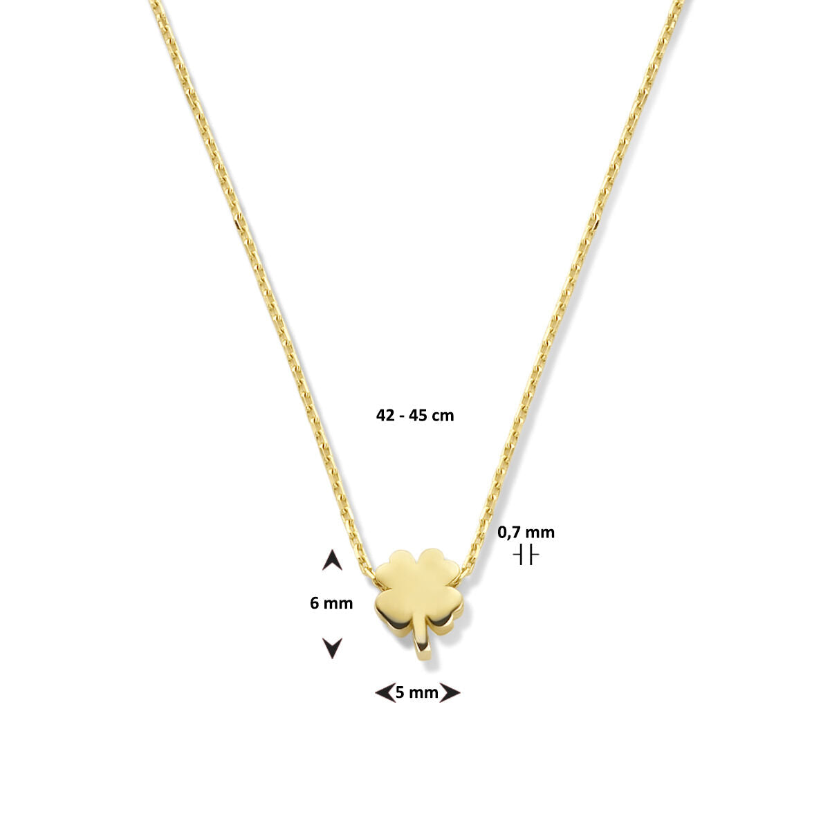 Collana da donna in oro con quadrifoglio 14K