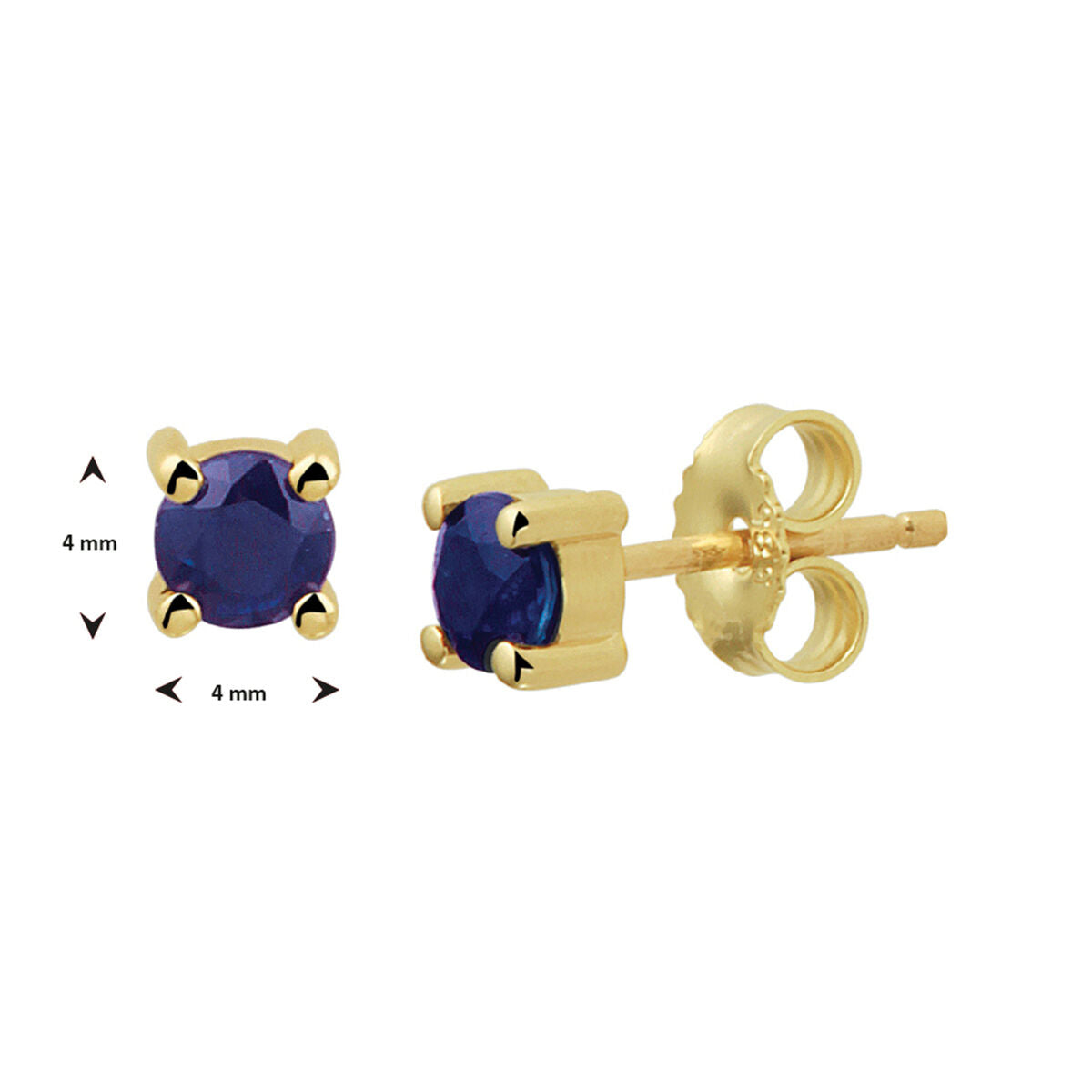 Orecchini a bottone zaffiro oro giallo 14K