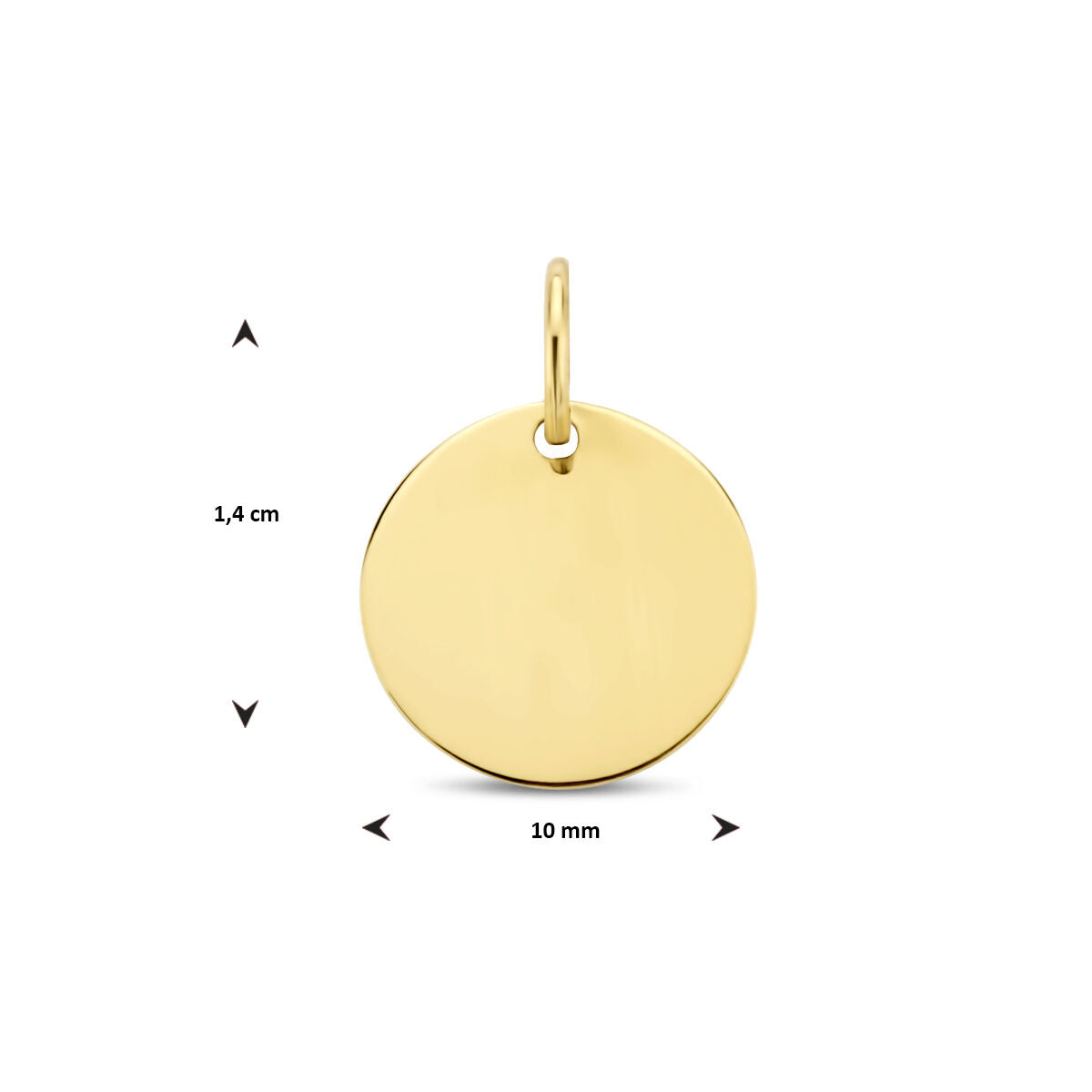 ciondolo da incidere rotondo oro giallo 14K
