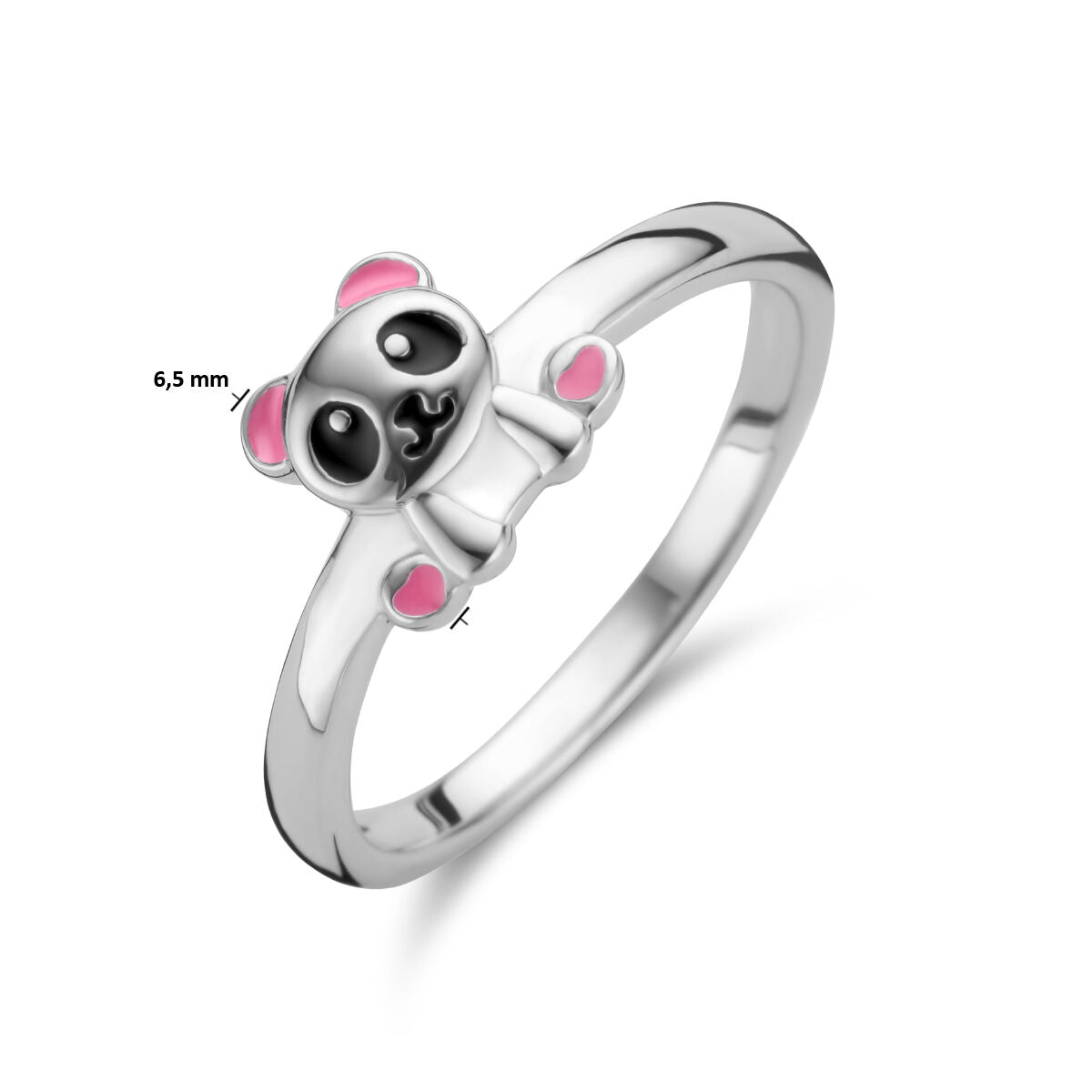 ring panda zilver gerhodineerd