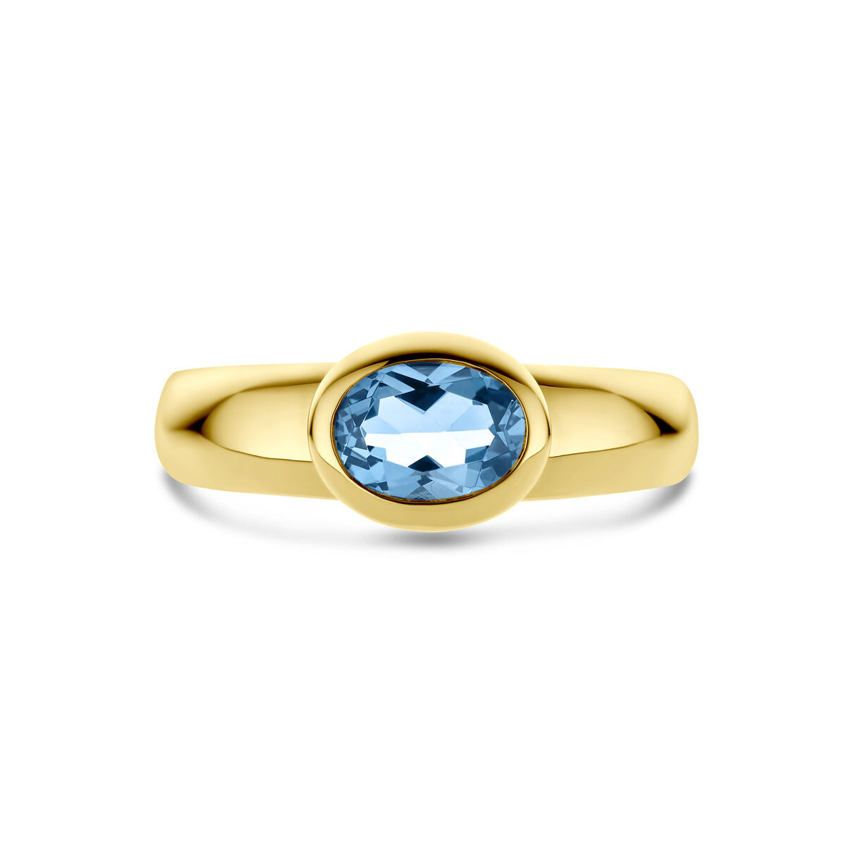 anello topazio london blue oro giallo 14K