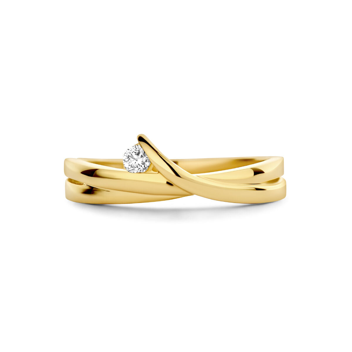 anello diamante 0.06ct h si 14K oro giallo