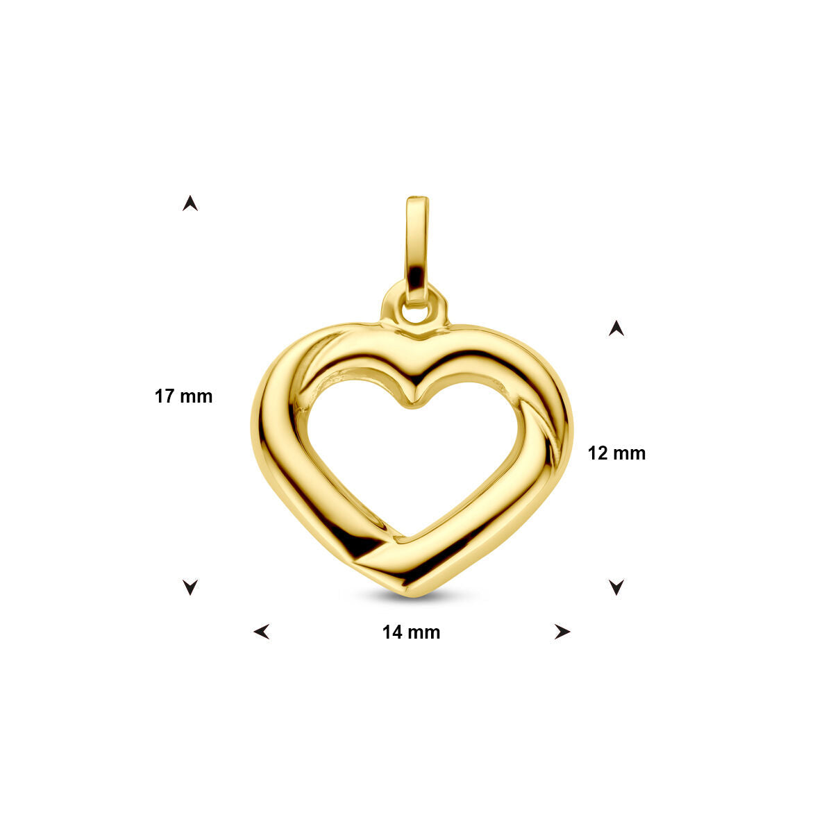 Ciondolo cuoricino in oro giallo 14K