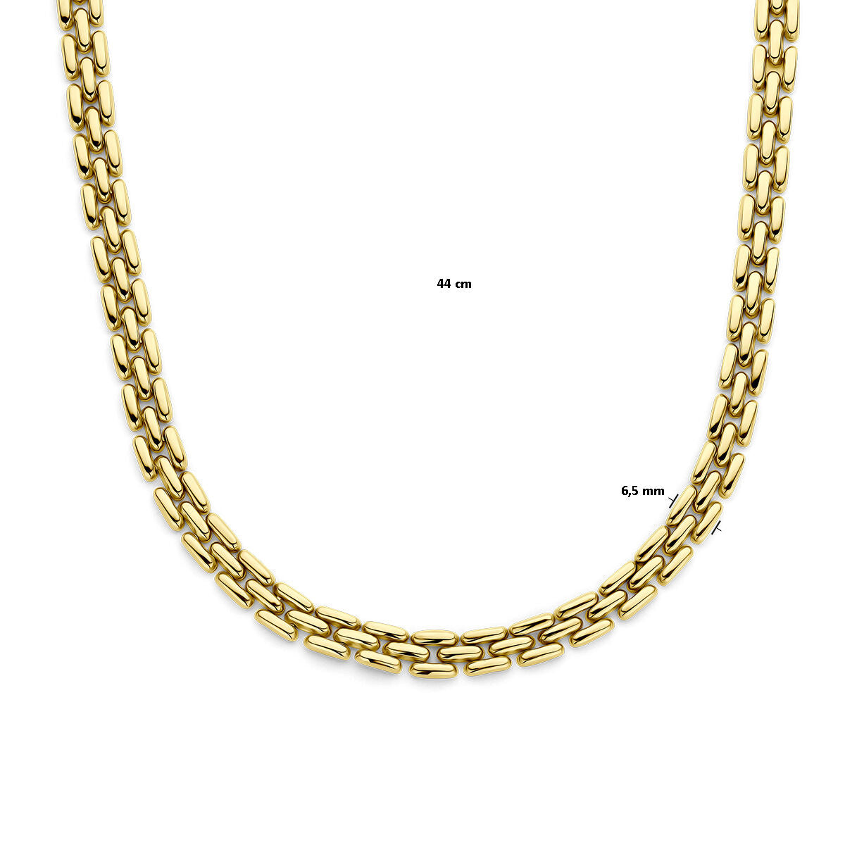 collana pantera 6,5 mm 44 cm in oro giallo 14K