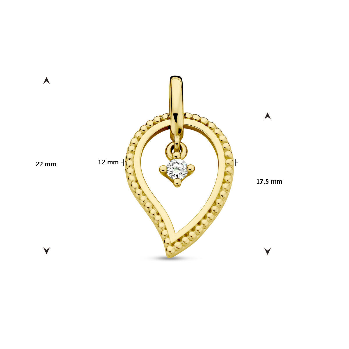 ciondolo diamante 0.06ct h si oro giallo 14K