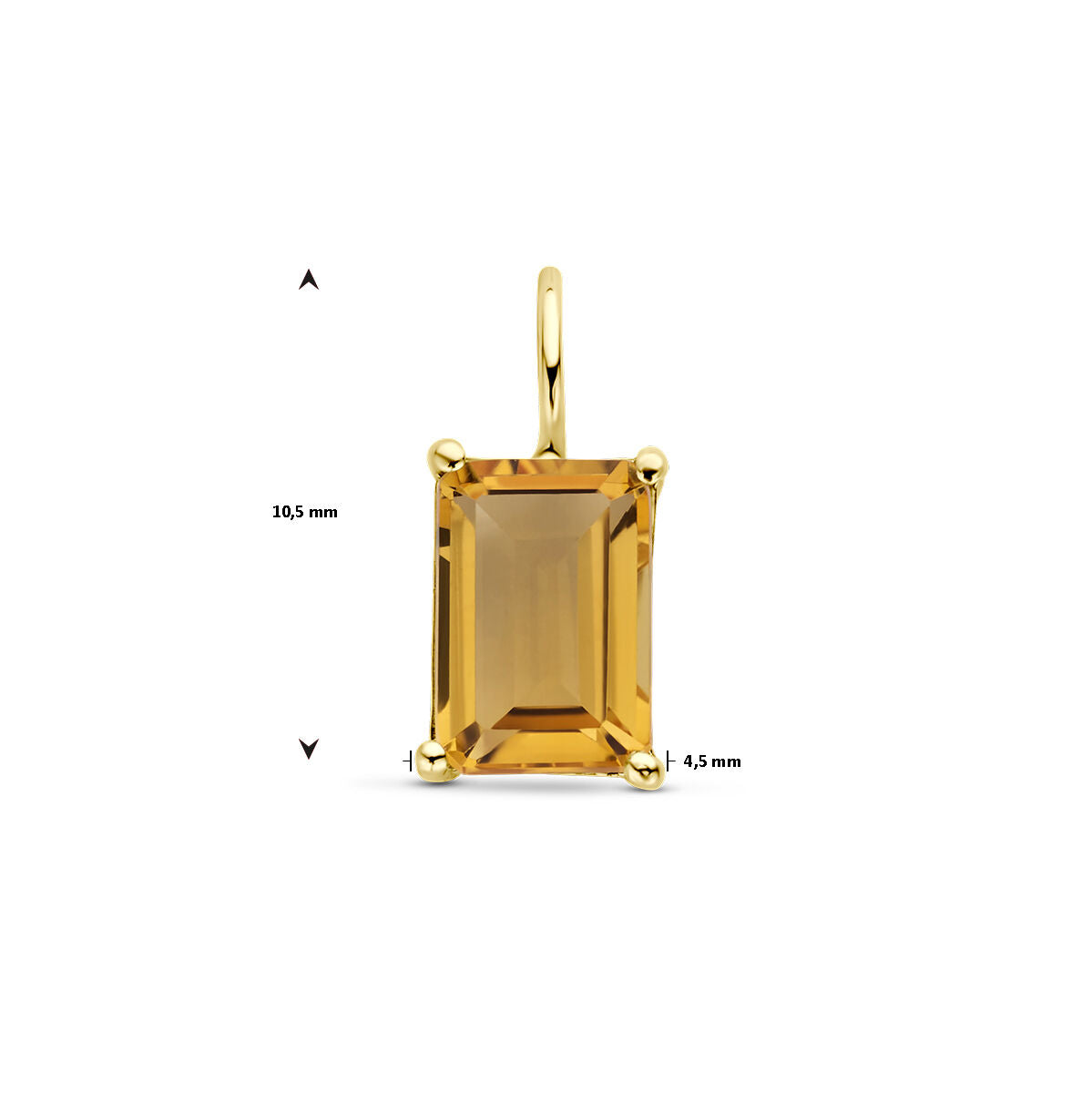 ciondolo con citrino in oro giallo 14K