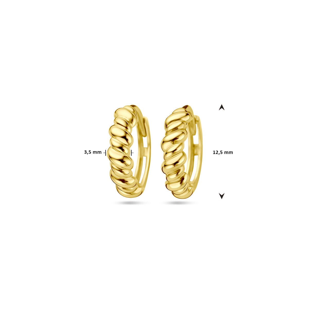 orecchini a clip in oro giallo 14K