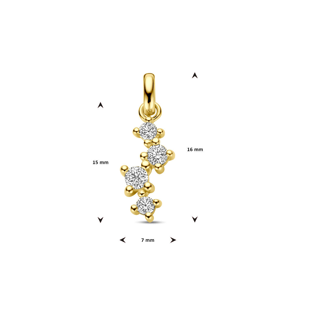 Ciondolo zirconia oro giallo 14K