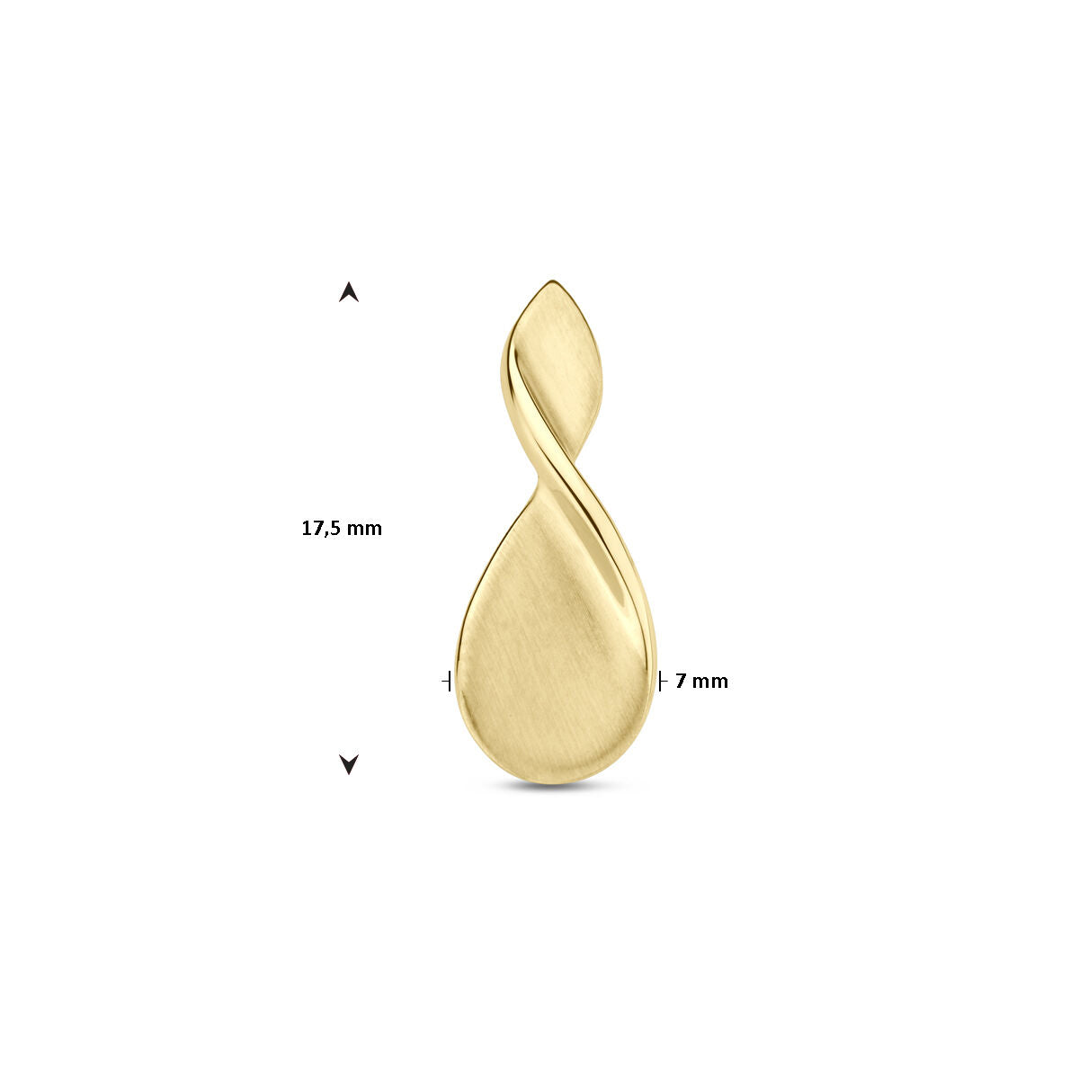 ciondolo lucido/opaco 14K oro giallo
