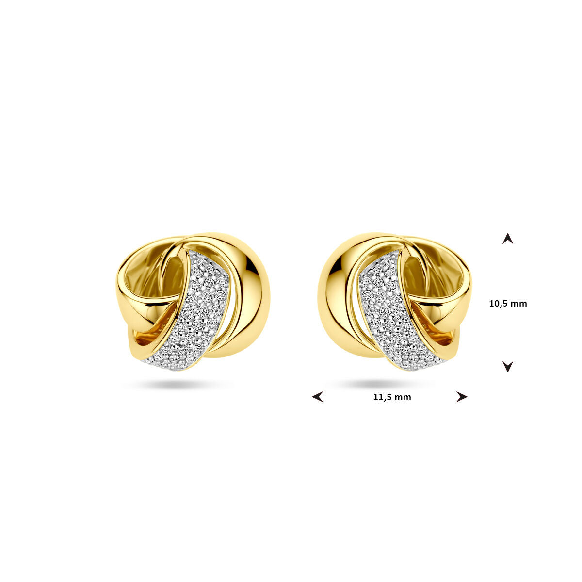 orecchini a lobo con diamante 0.19ct (2x 0.095ct) h si 14K oro giallo