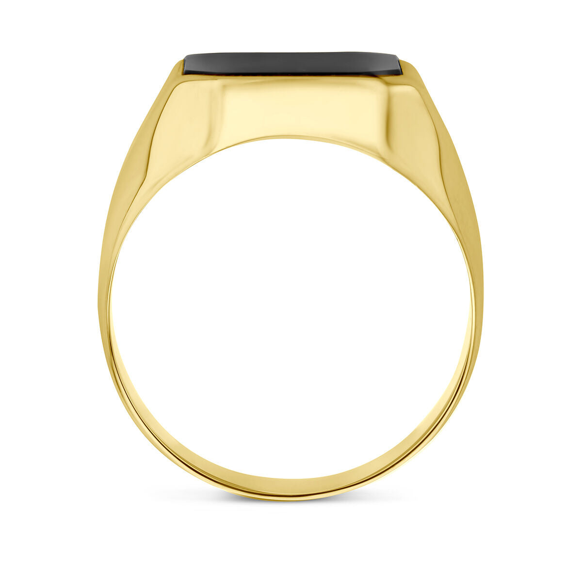 anello sigillo onice oro giallo 14K