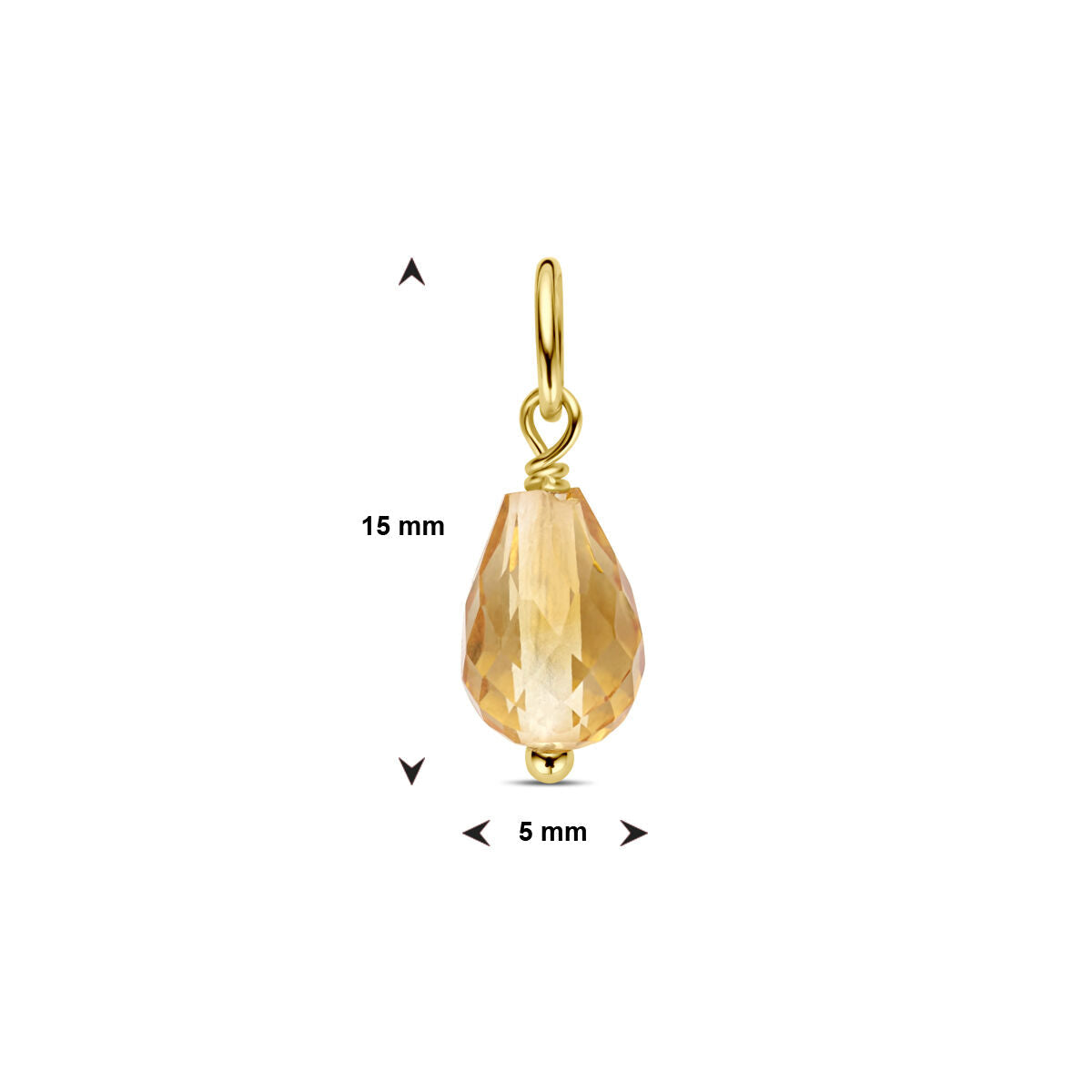 Ciondolo citrino 14K oro giallo