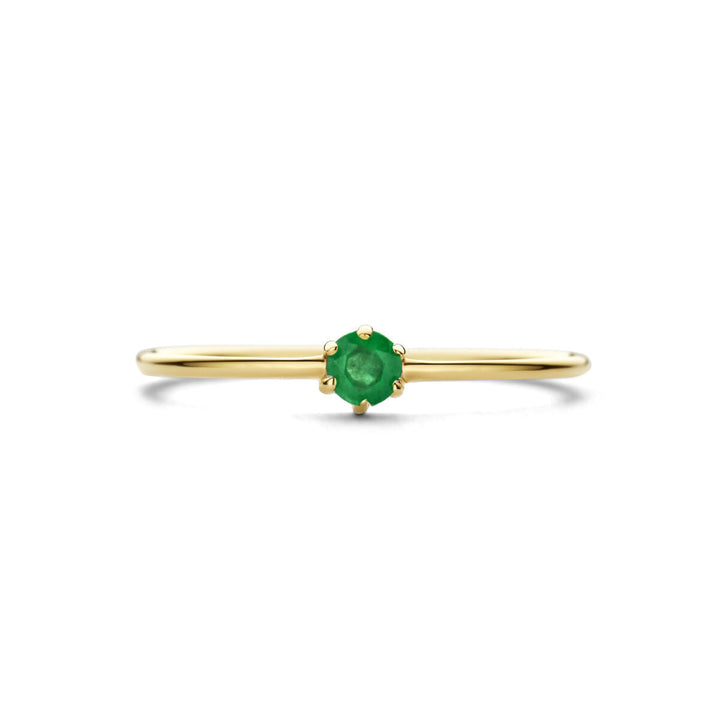 ring met geboortesteen smaragd mei 14K geelgoud