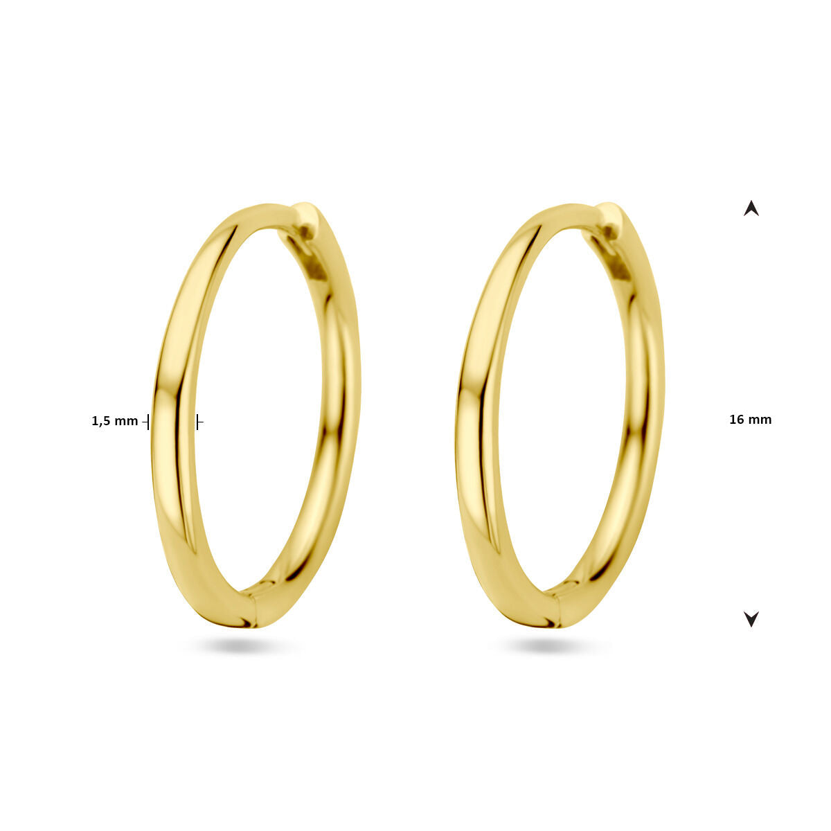 Orecchini a cerchio in oro giallo 14K