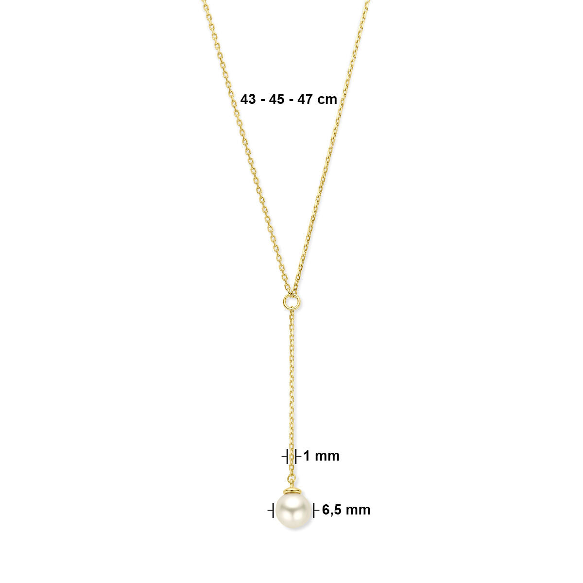 Collier a Y perla 14K oro giallo