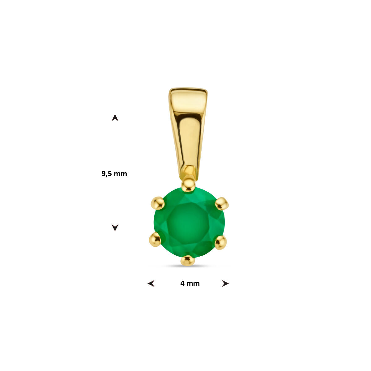 ciondolo agata verde oro giallo 14K
