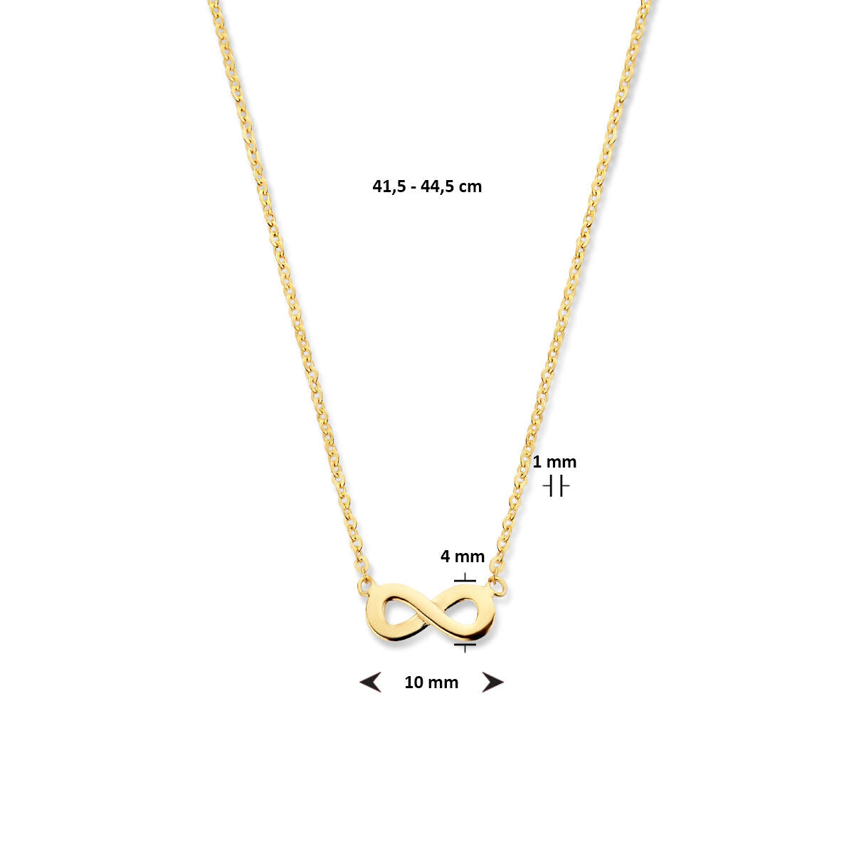 collana infinity 41,5 - 44,5 cm 14K oro giallo
